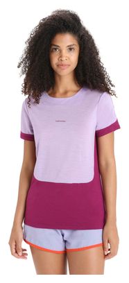 T-shirt Manches Courtes Mérinos Femme Icebreaker ZoneKnit Violet/Rose
