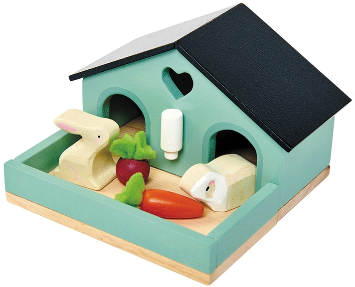Puppenhaus-Zubehör KANINCHENSTALL 5-teilig