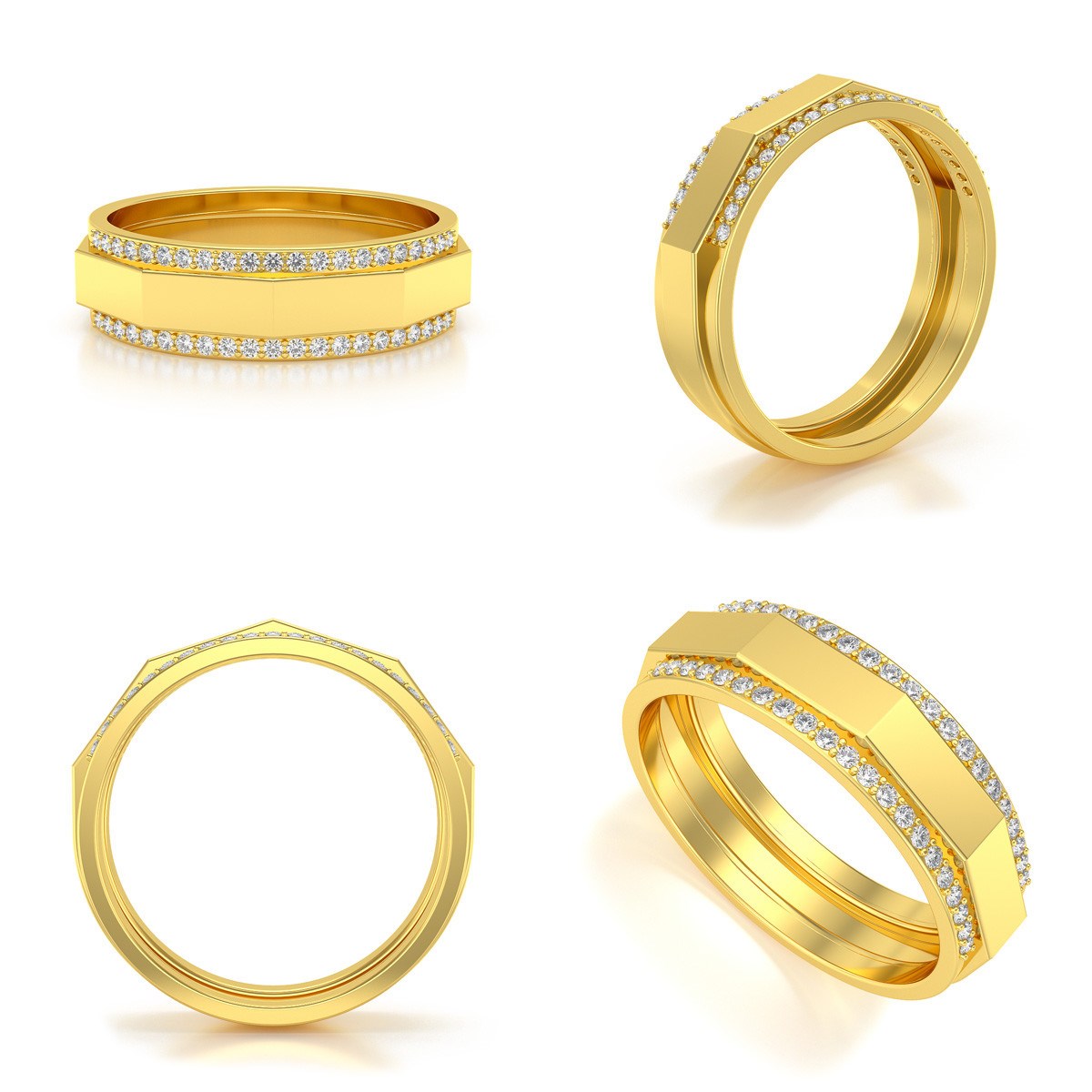 Alliance ADEN Homme Or 585 Jaune Diamants 5.2grs
