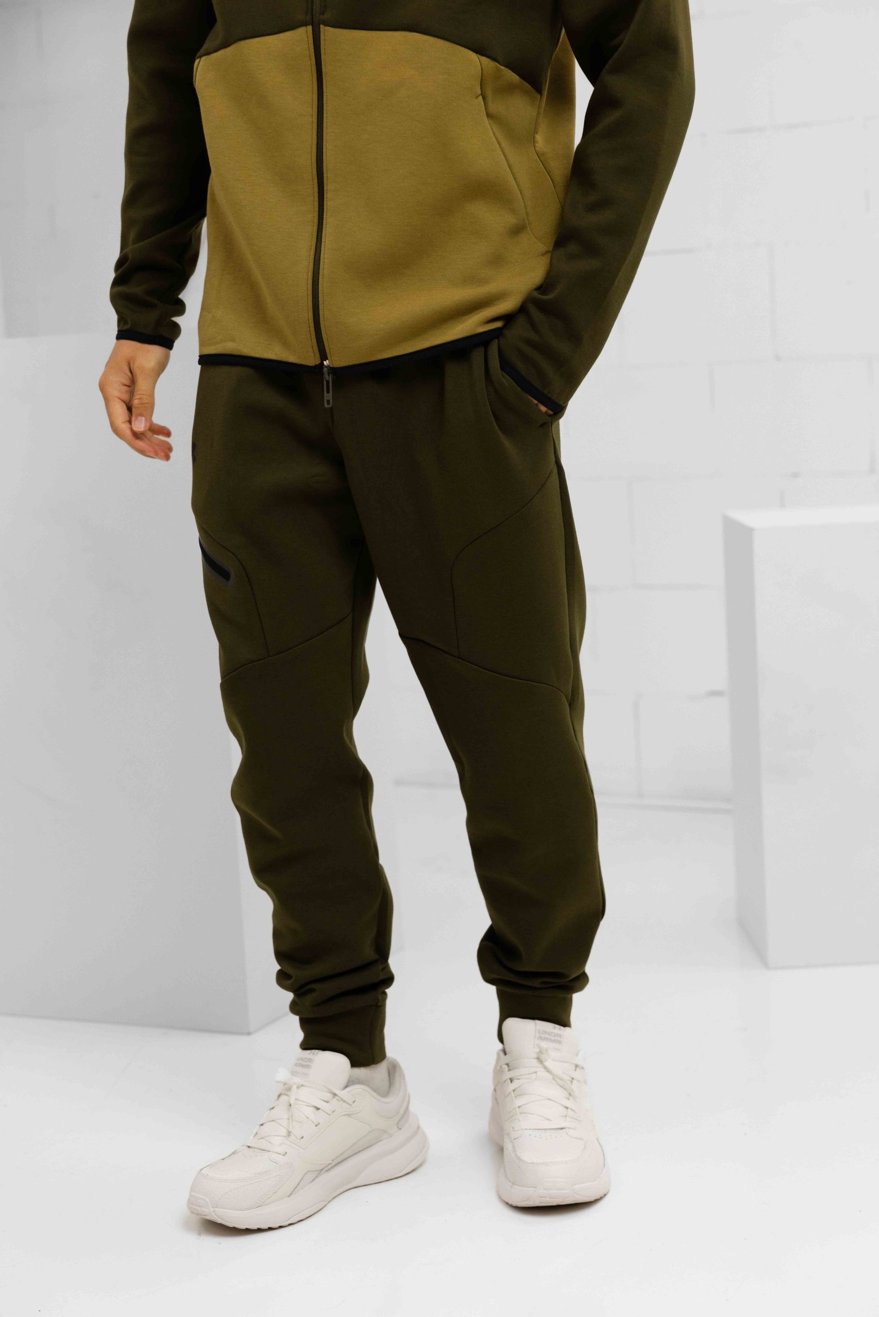 Under Armour Unstoppable Fleece Trainingspak Heren Donkergroen