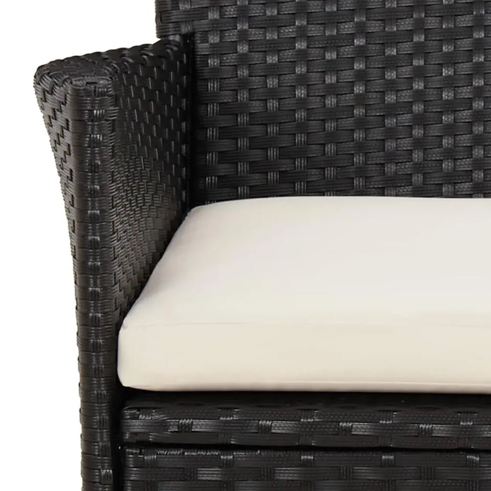 vidaXL - Buitenstoelen - Kussens - Zwart - Poly rattan - 4 stuks