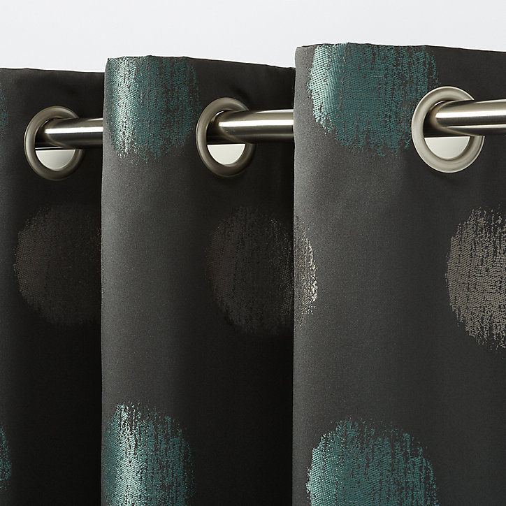 Rideau GoodHome Kolla vert noir l.140 x H.260 cm