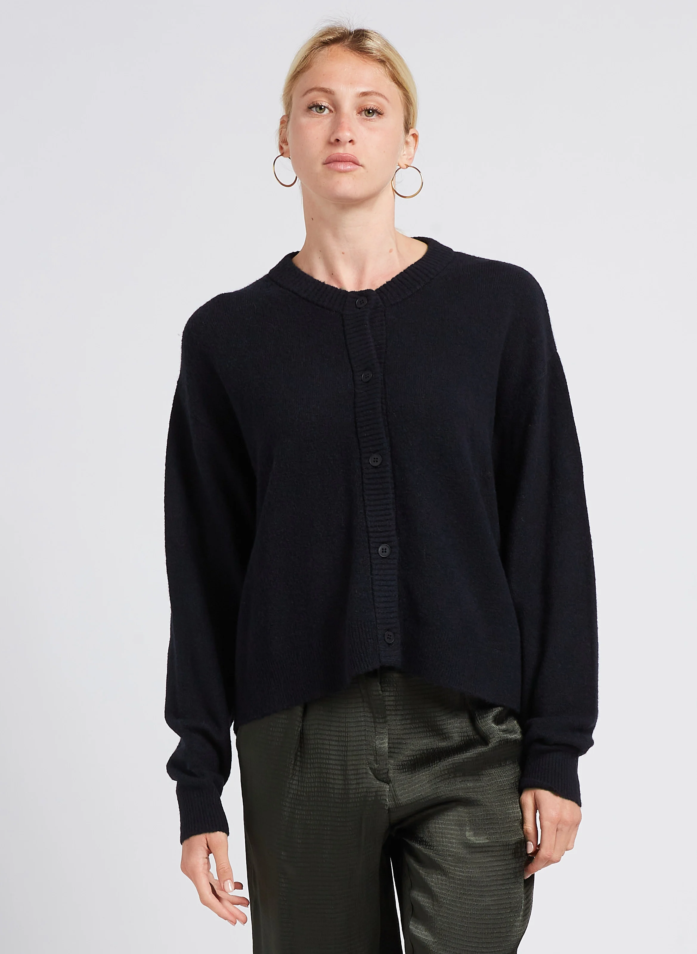 DAMSVILLE - Gilet col rond boutonné | Noir