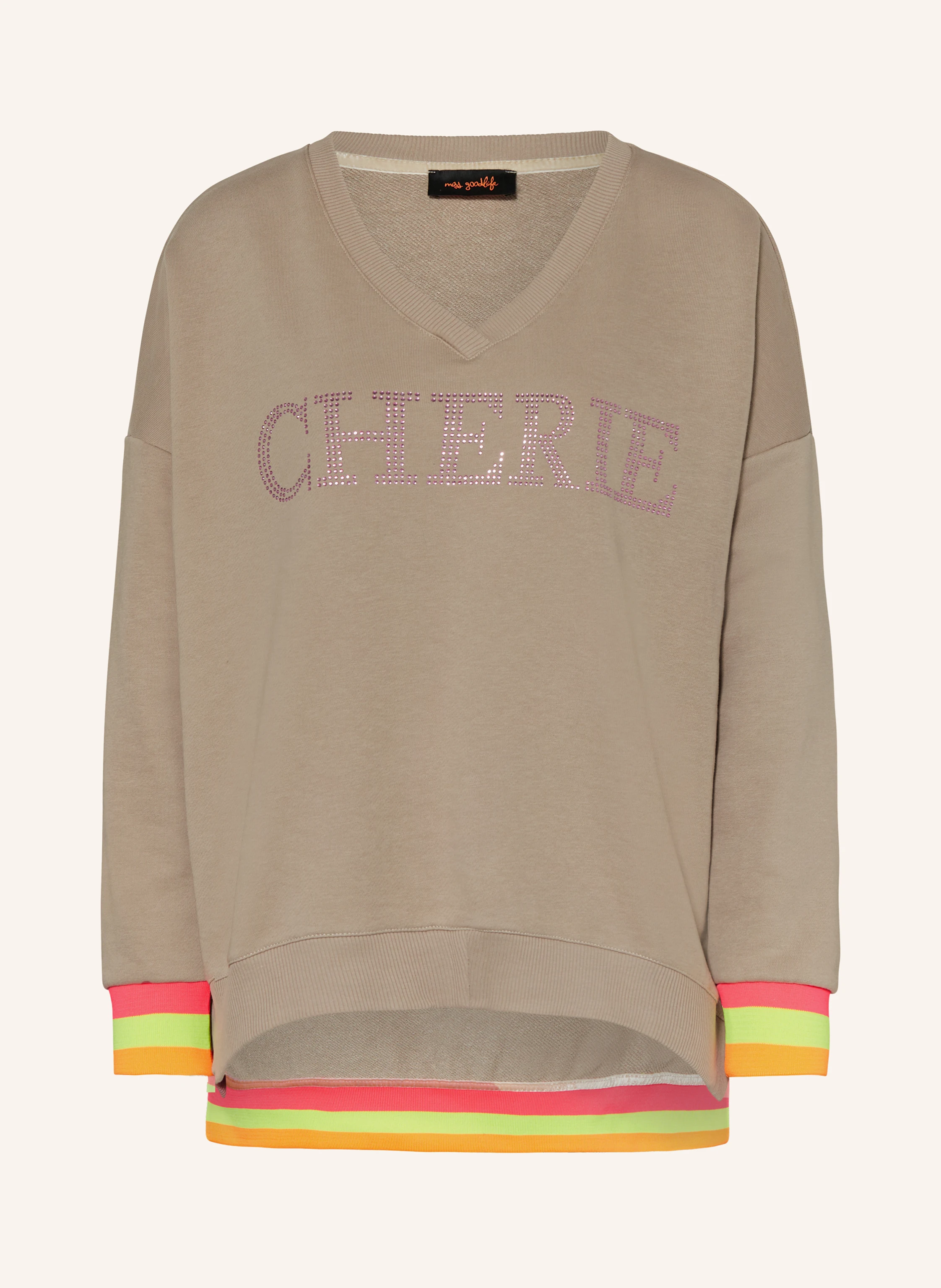 miss goodlife Sweatshirt mit Schmucksteinen