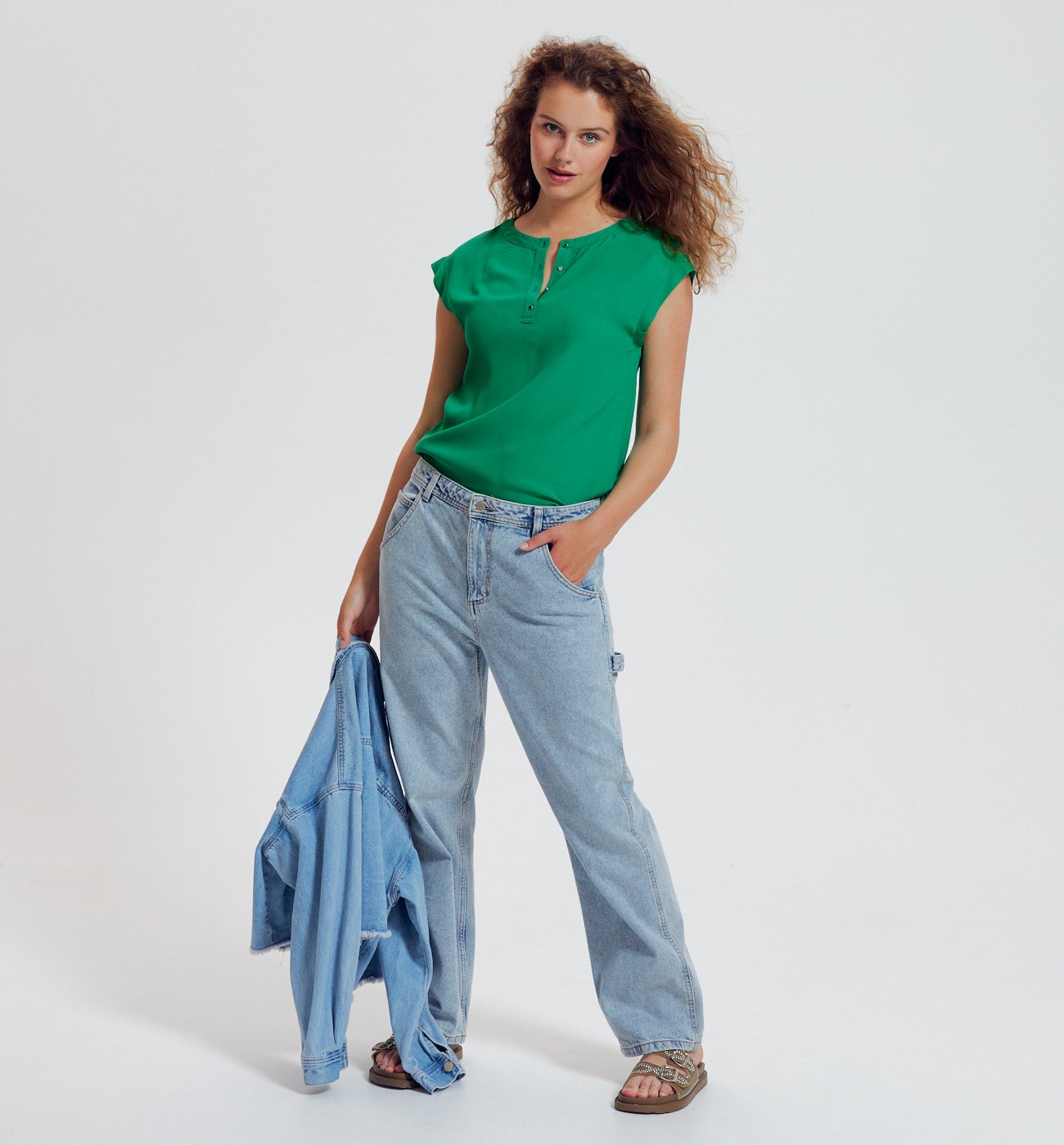 Blouse unie Femme - Vert clair