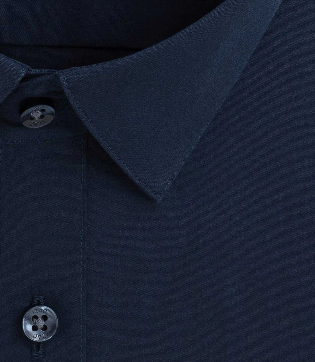Chemise en popeline stretch marine 