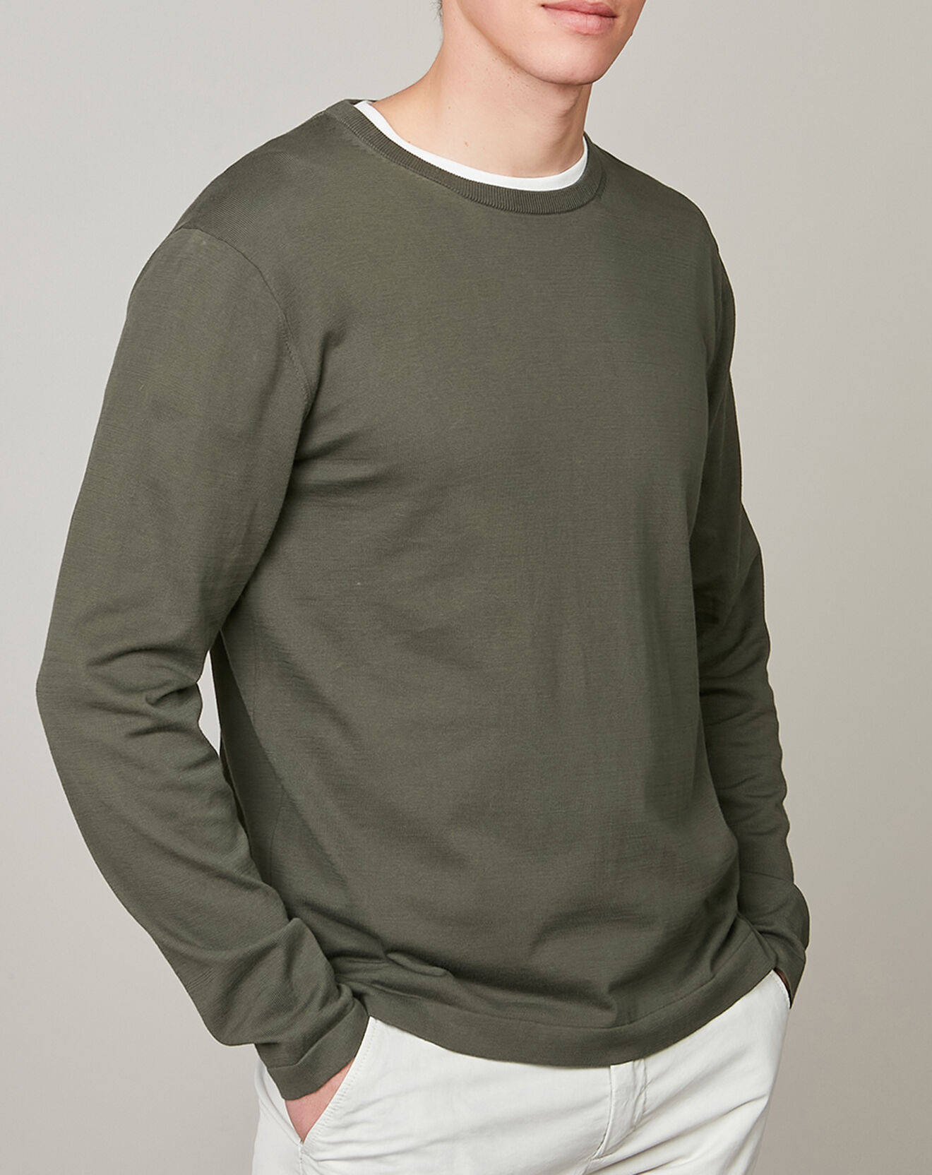 Hartford Pull Light Crew olive