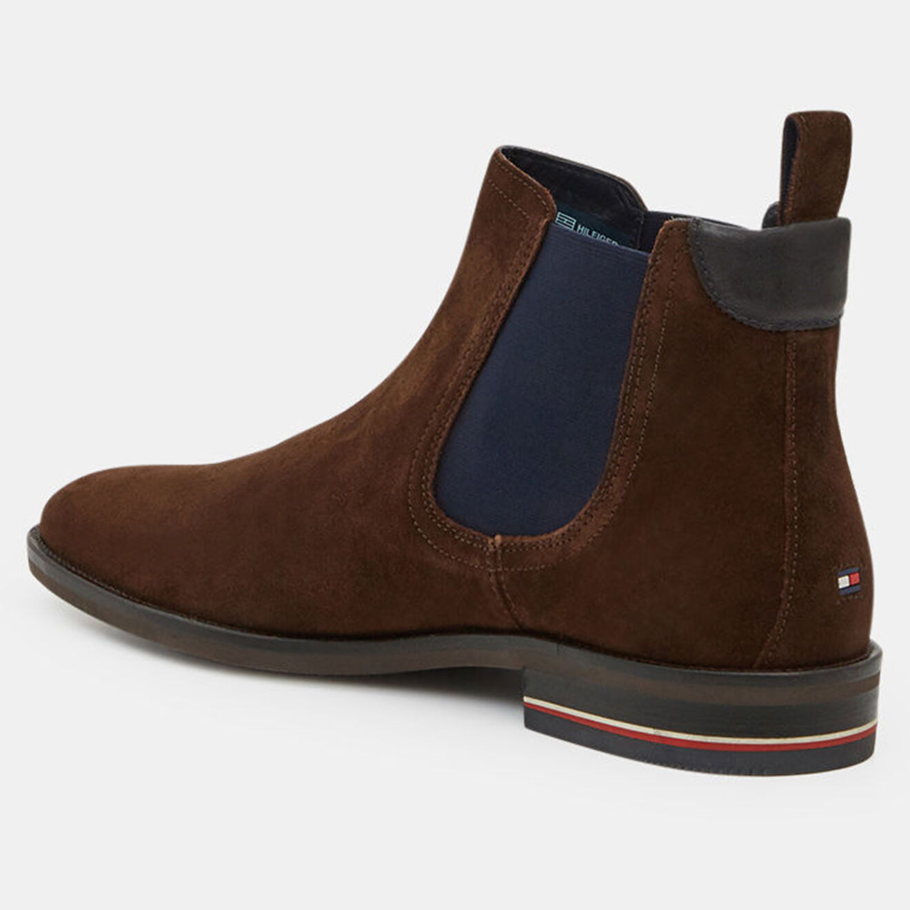 Tommy Hilfiger Chelsea boots en Velours de Cuir Signature marron