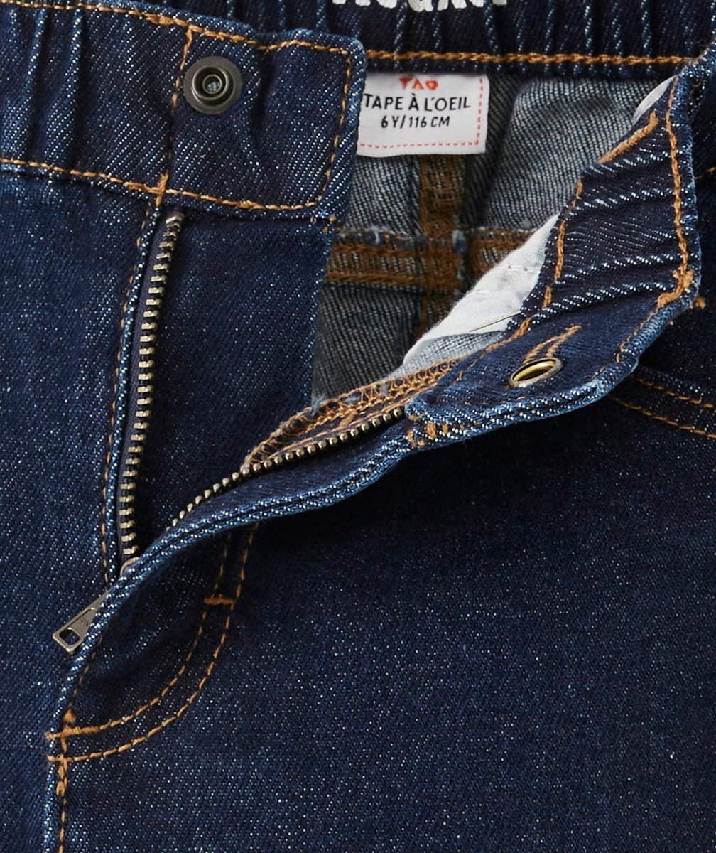 PANTALON RELAX GARÇON EN DENIM BLEU BRUT LOW IMPACT