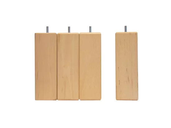 BELLECOUR LITERIE | Jeu de pieds de lit carrés en bois Hauteur 10 cm (lot de 4)
