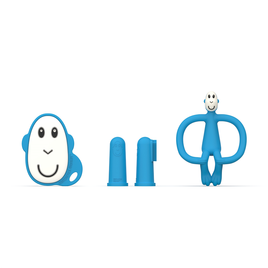 MATCHSTICK MONKEY™ Beißring Starter Set Affe blau