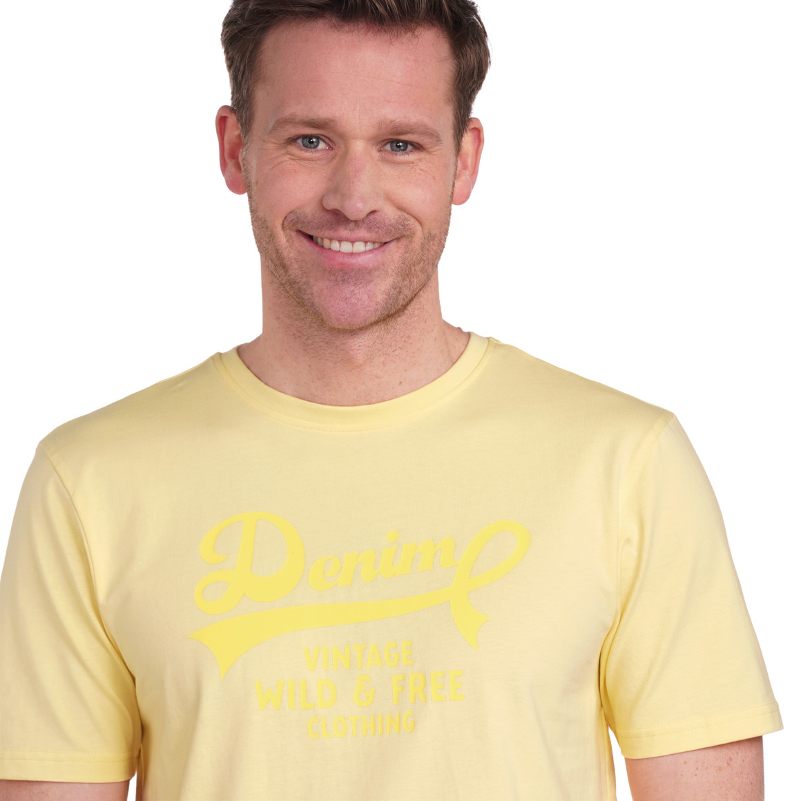 VanVaan Denim Herren T-Shirt mit Print gelb