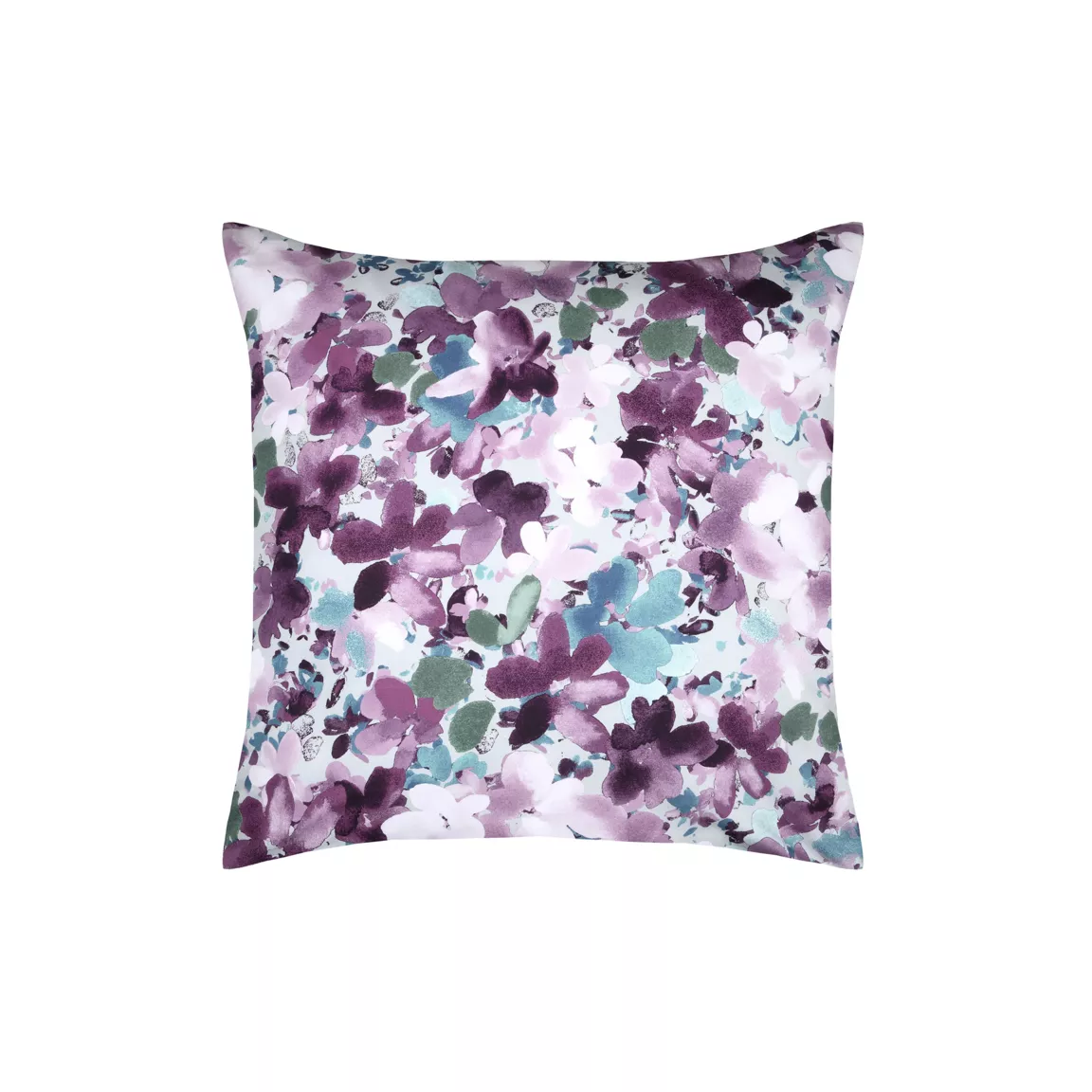 Taie d'oreiller carrée percale de coton (63 x 63 cm) Pervenche Violet parme