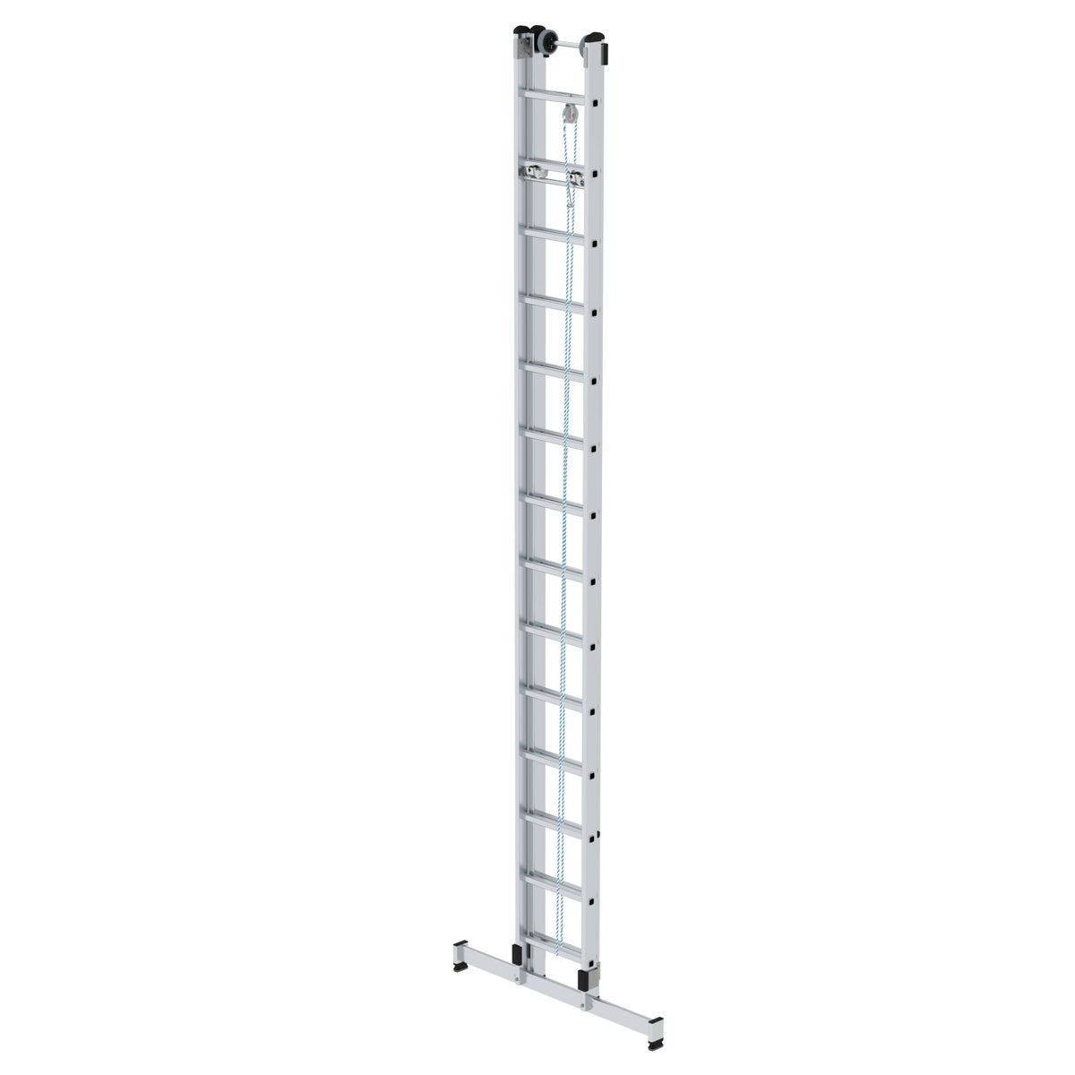 PROREGAL 2-delige touwladder met dwarsbalk, 2 x 14 sporten