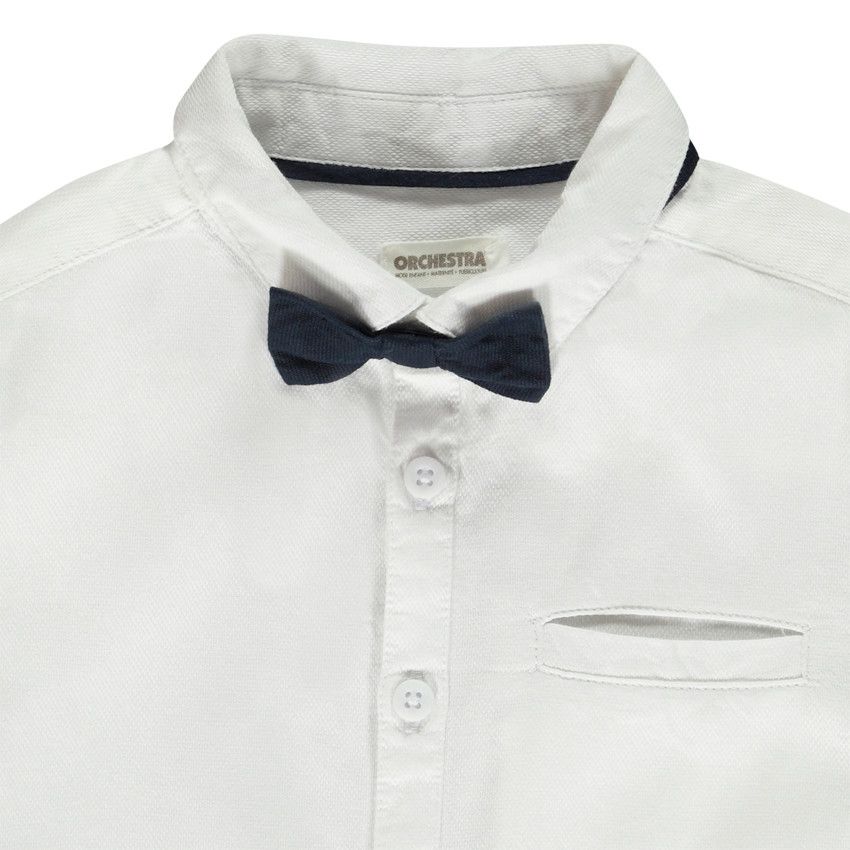 Chemise de cérémonie avec noeud papillon pour garçon - Blanc