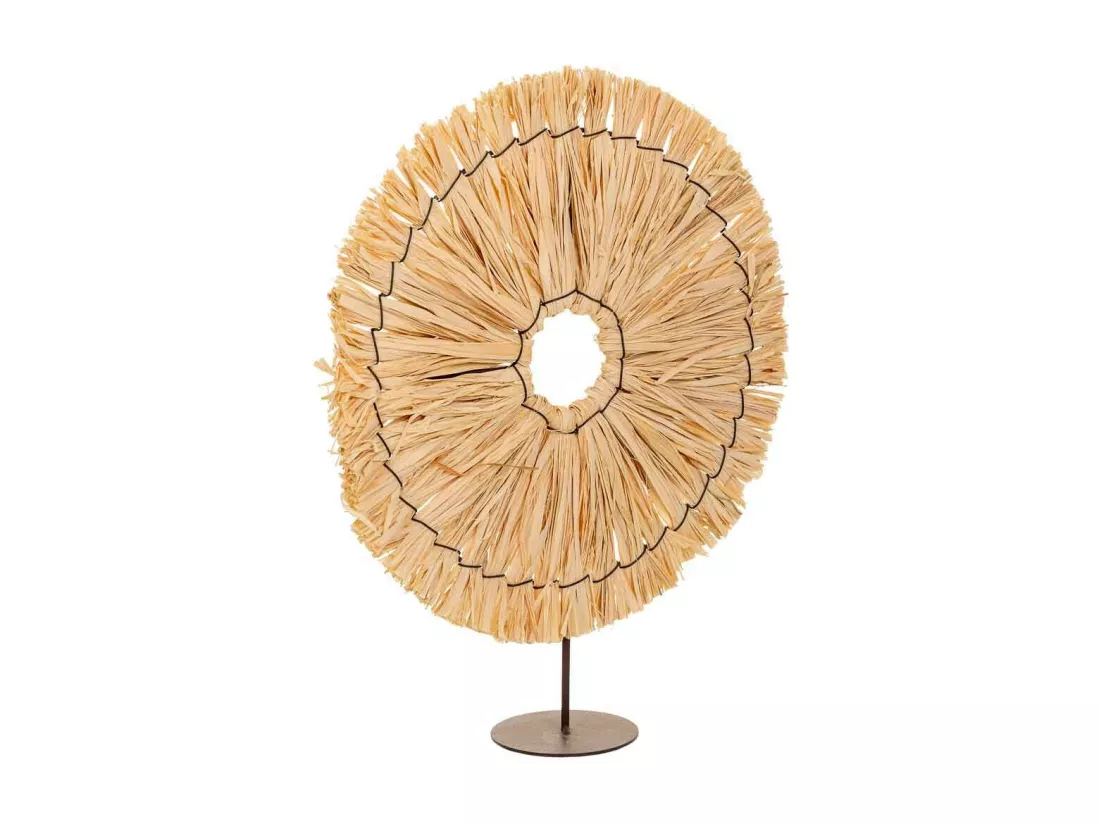 Figurine décorative en fibre naturelle marron 31x02x36h