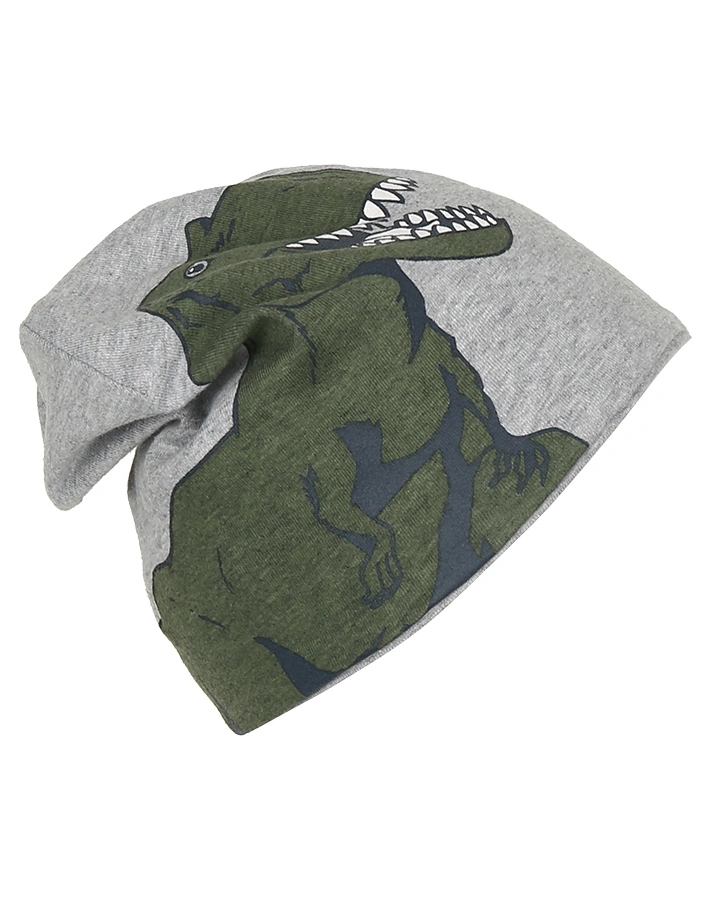 Jersey-Beanie T-REX in grau melange