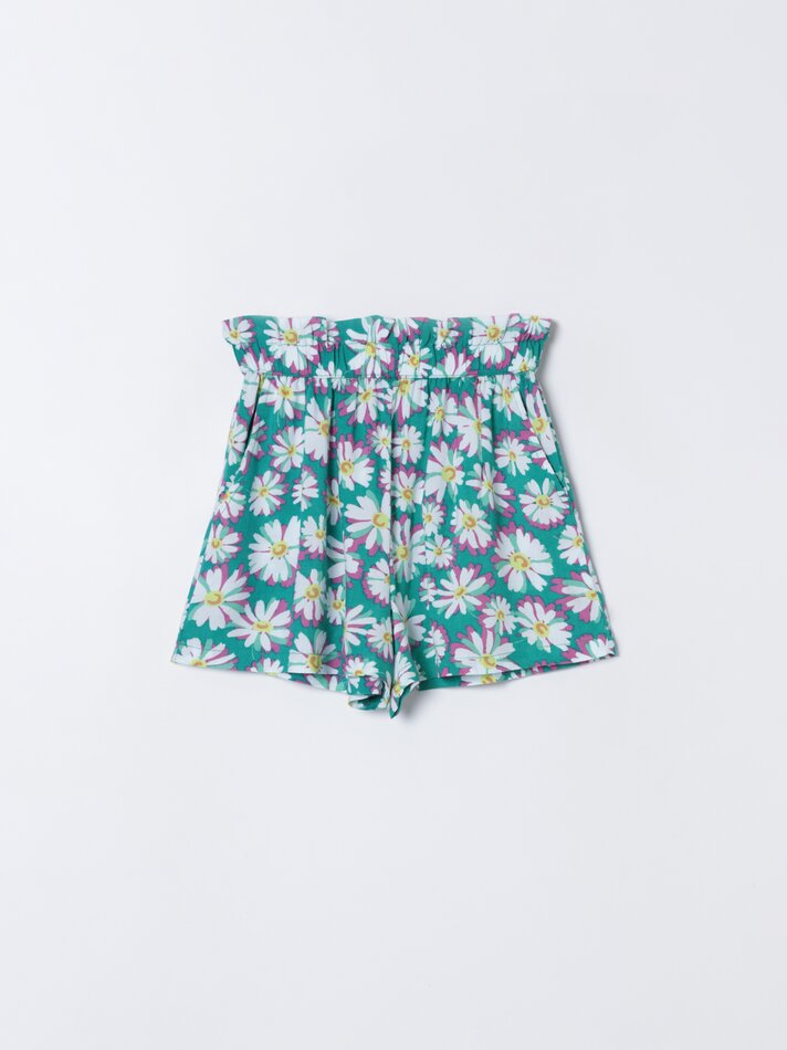 Calções estampados - Verde Esmeralda
