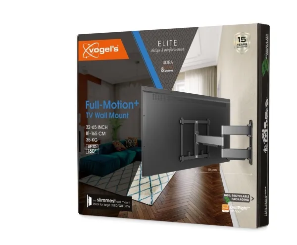 Vogel's Elite TVM 5445 - Monteringssæt (vægmontering) - fuld bevægelse - for OLED display / QLED display - sort - skærmstørrelse: 32