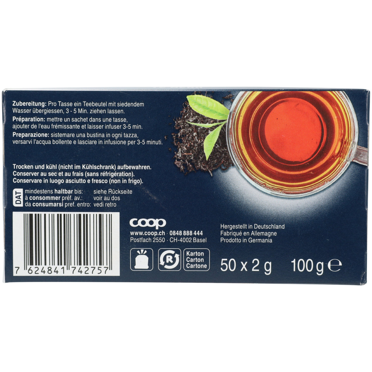 Prix Garantie Schwarztee 50 Beutel