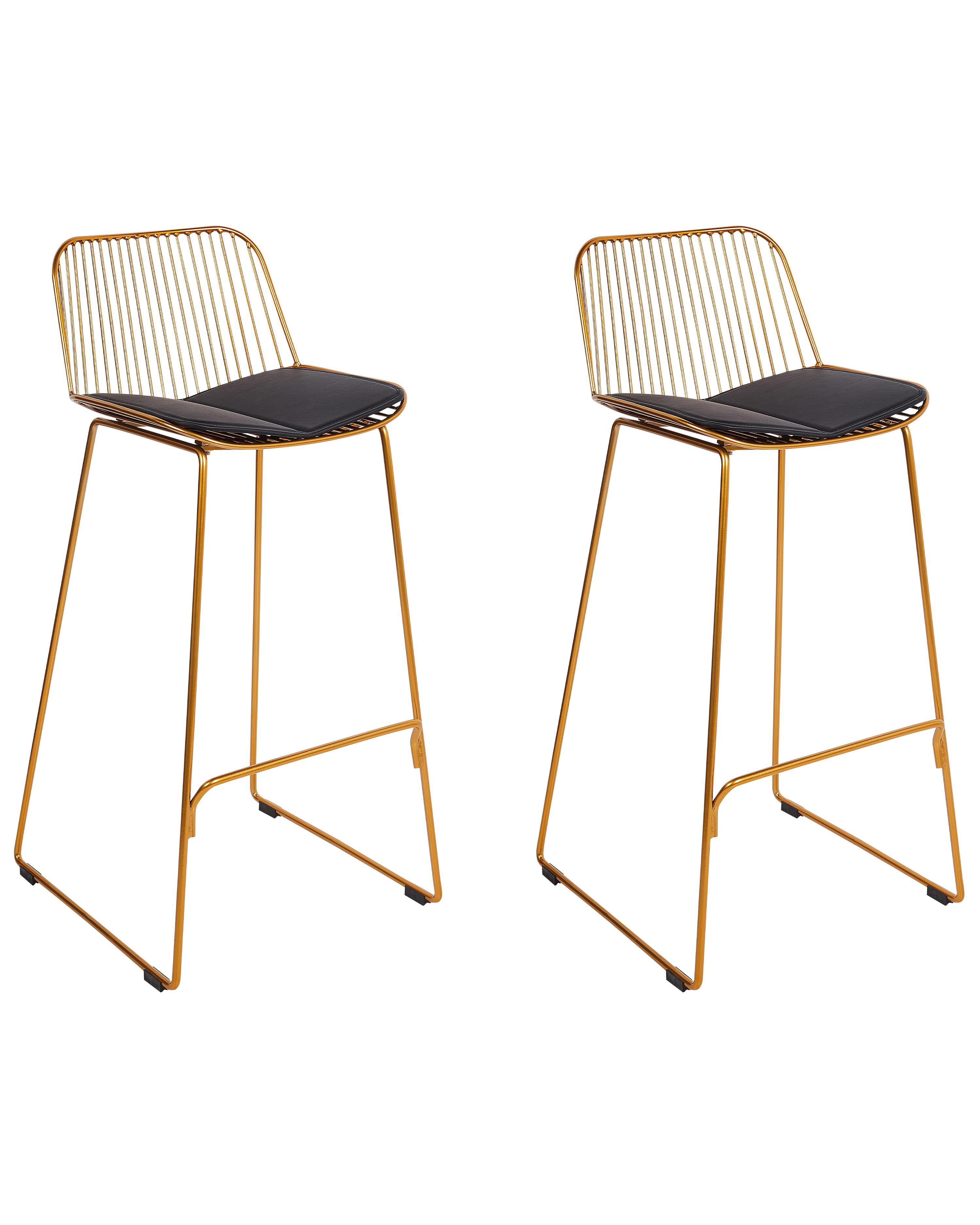 Set van 2 barstoelen PENSACOLA Metaal Goud