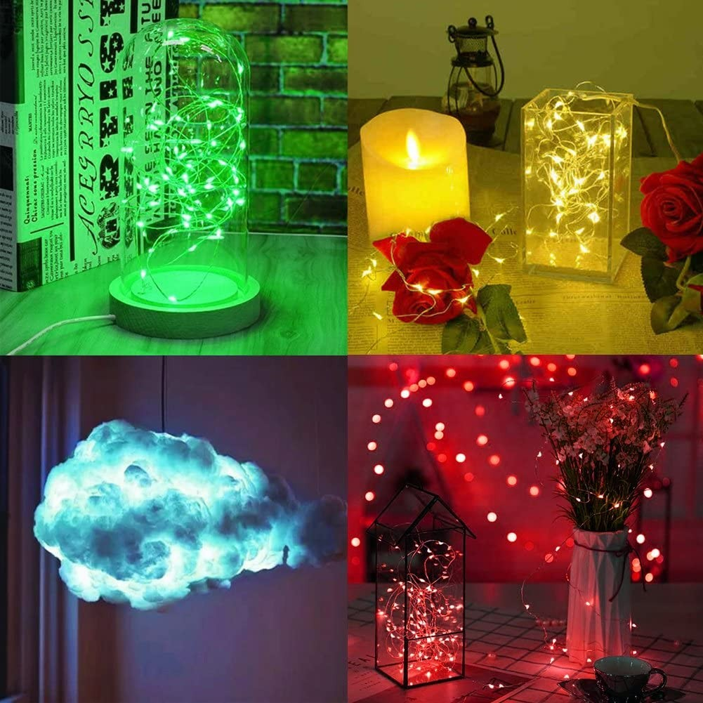 (8er Set) 2m 20 LED's Deko Lichterkette Flaschenlicht (inkl. CR2032 Batterien) - Bunt