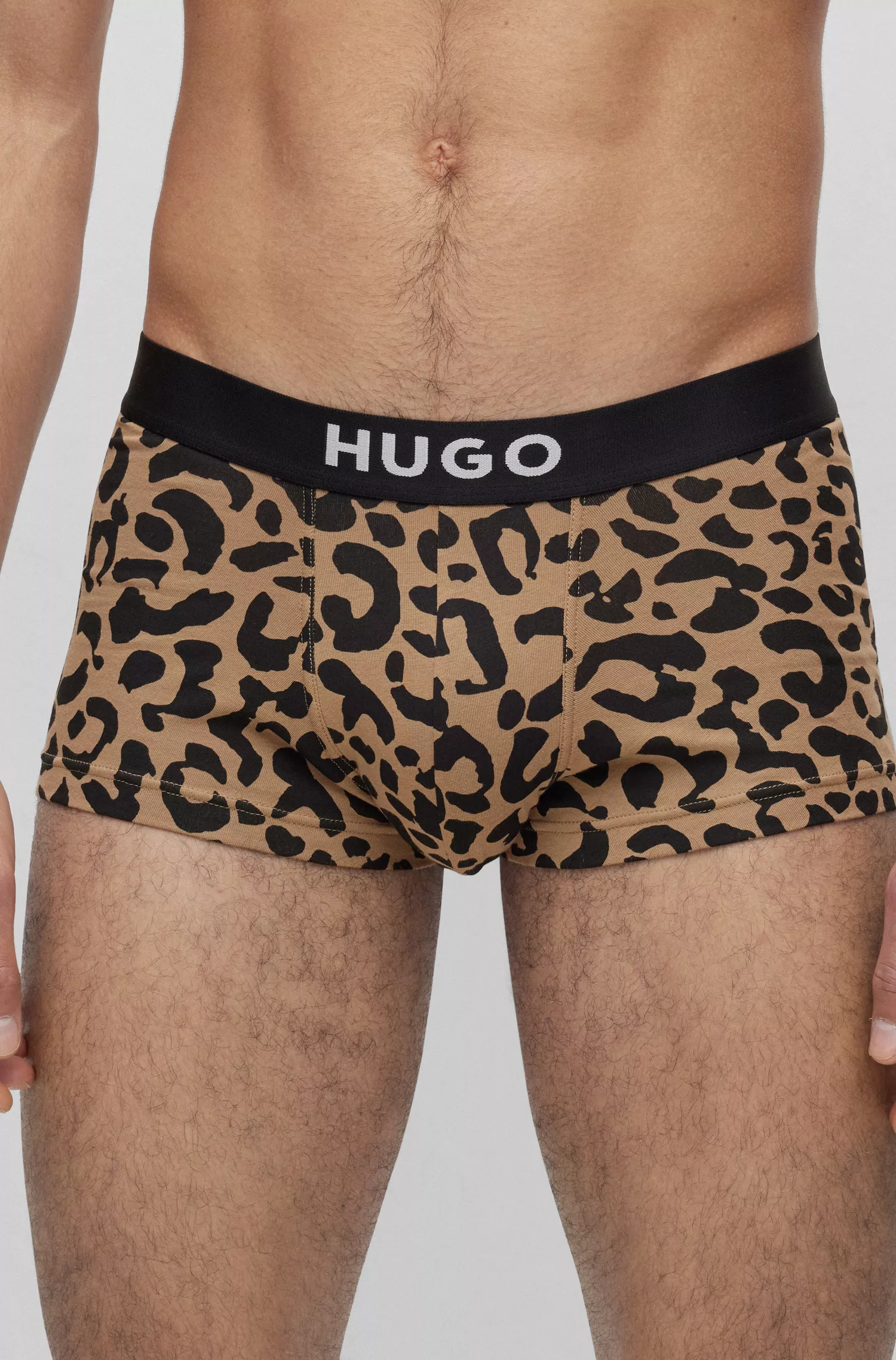 HUGO Vermelho - Pacote com duas cuecas boxer de algodão elástico com cós com o logotipo.
