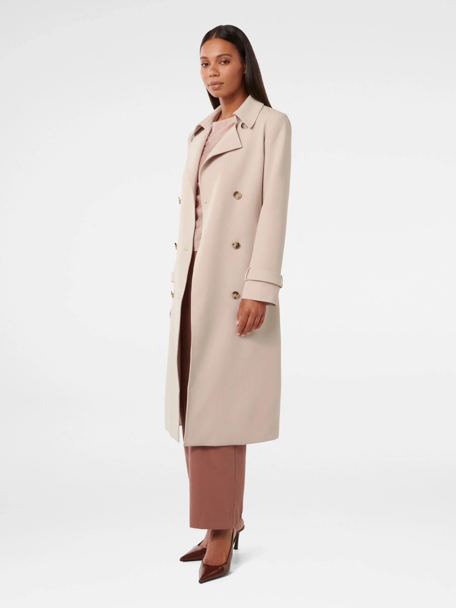Crème - Forever New Leanne Crepe Trench Coat