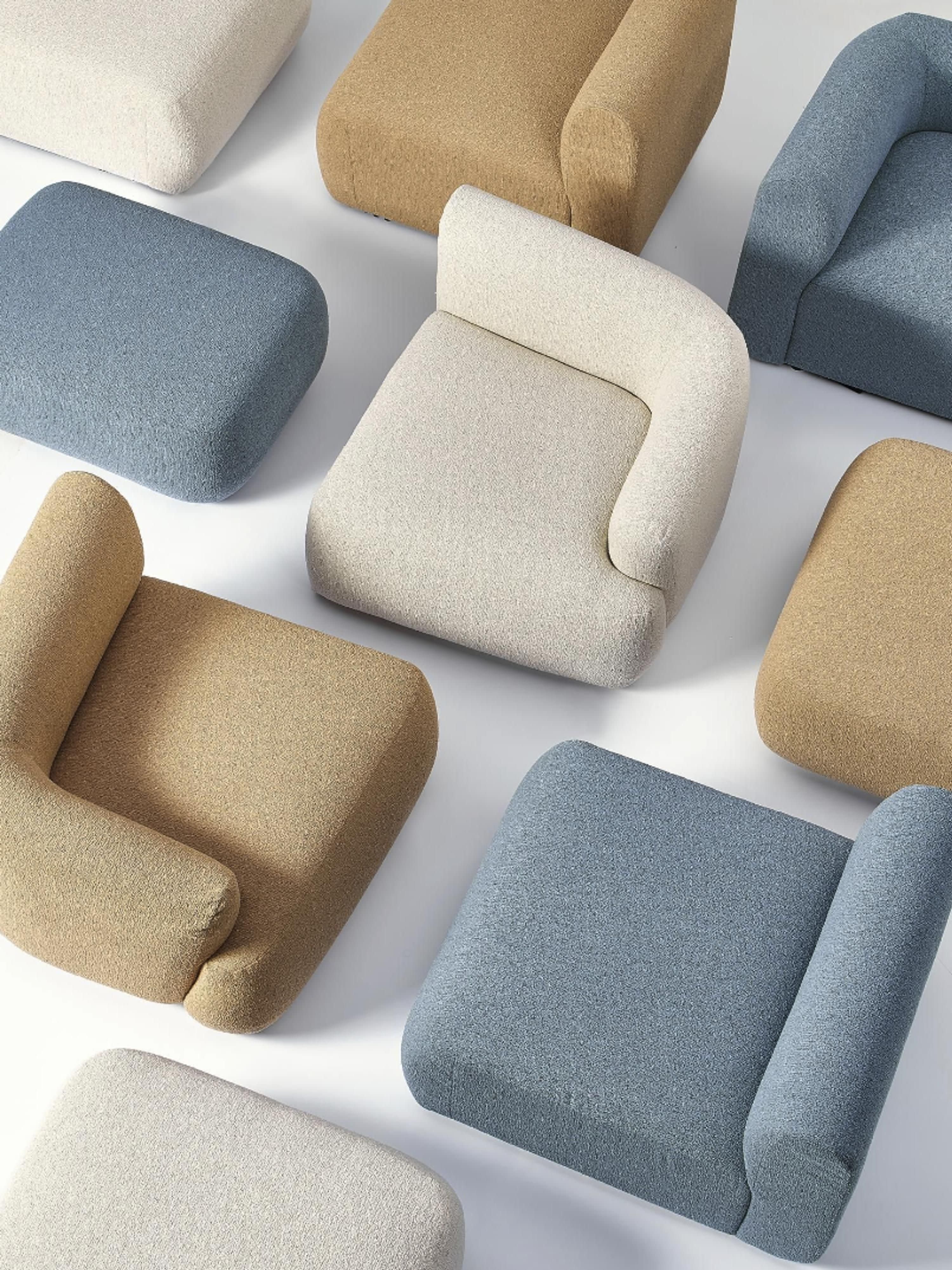 Modulaire bouclé hoekbank Sofia (4-zits)