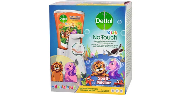 Dettol Starterkit Kids No-Touch Automatischer Seifenspender + Flüssigseife 250 ml