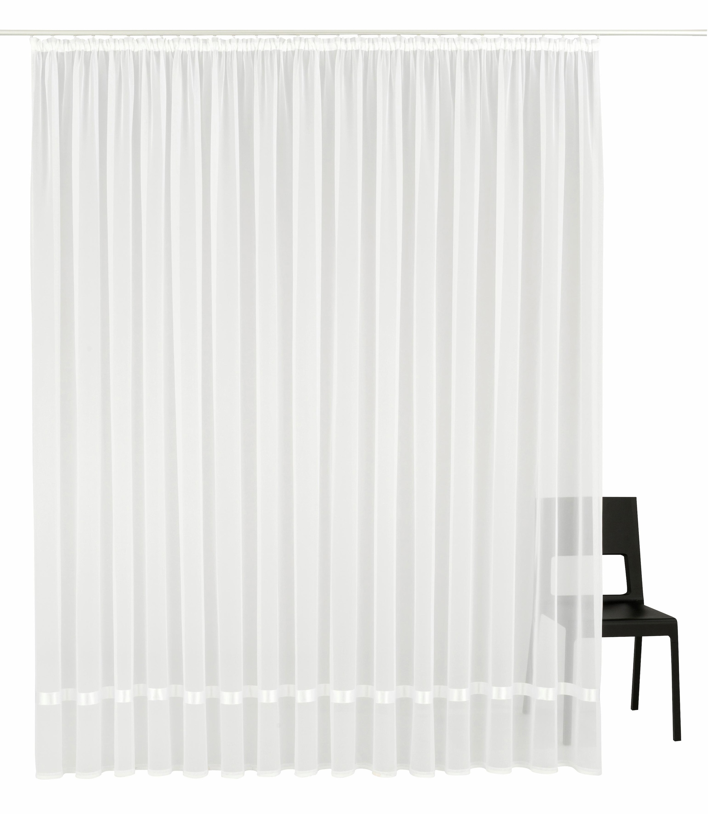 my home Gardine »Eby« Kräuselband 1 Stk. tlg. Vorhang, Fertiggardine, Store, transparent