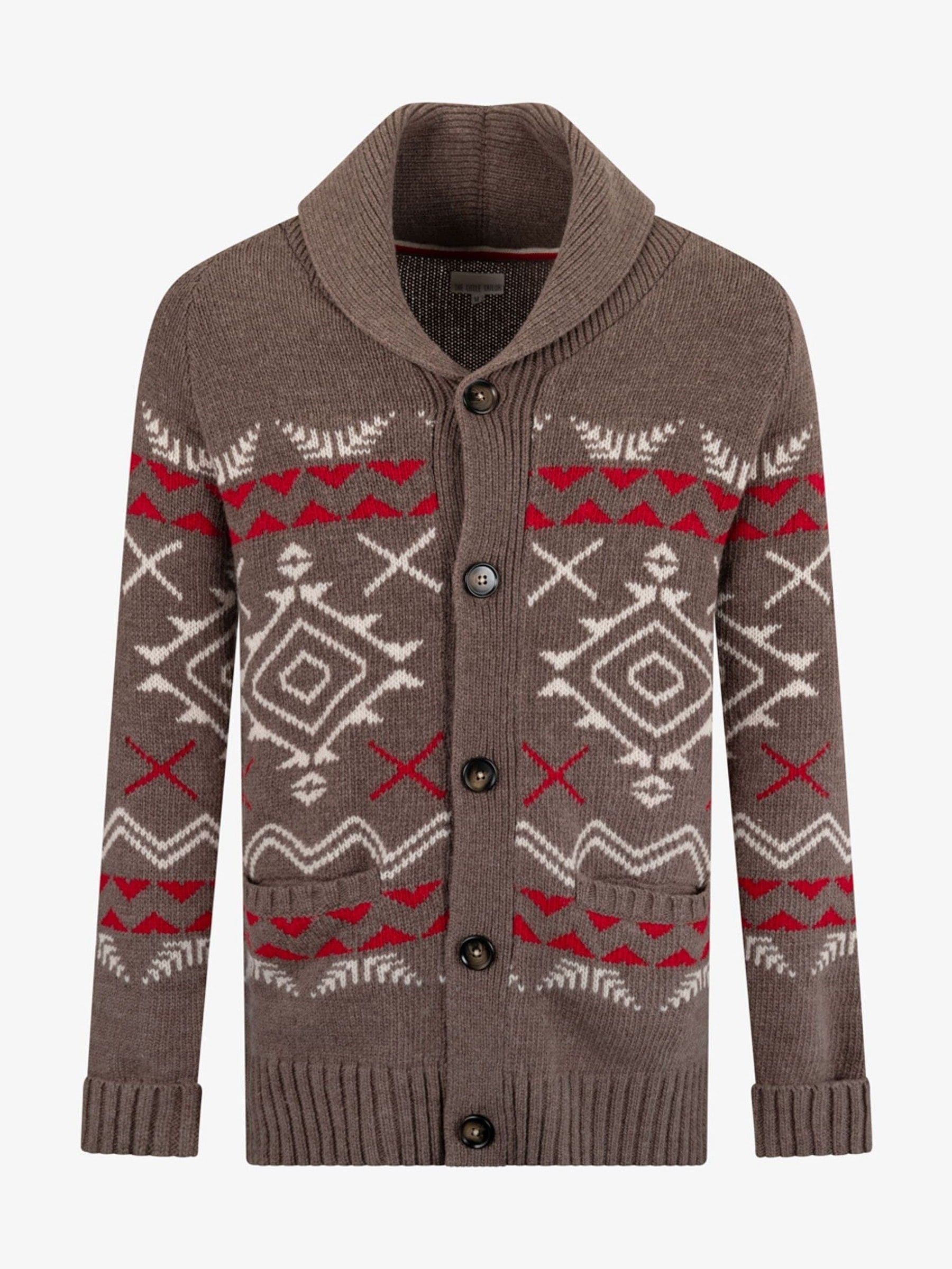 Bruin - The Little Tailor grof gebreid kerstvest