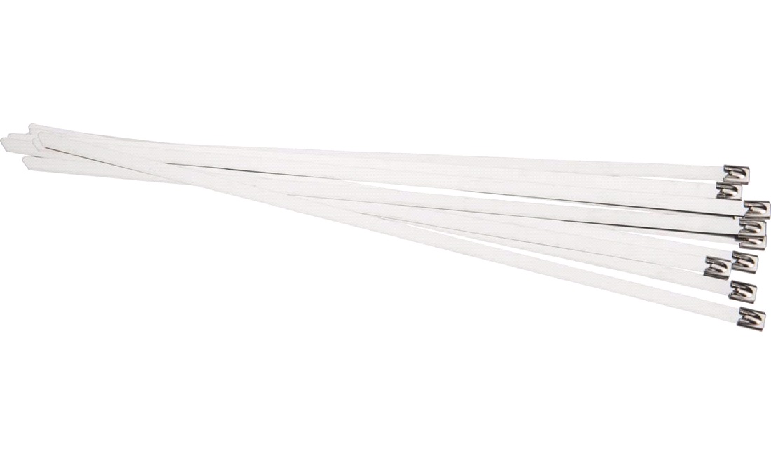 Kabelstrips stål 7,9x400 mm - 10 stk.