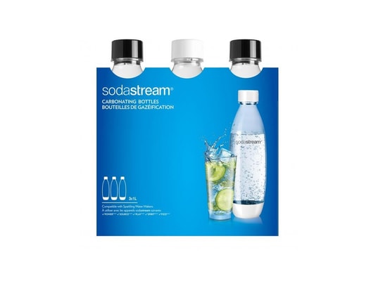 SODASTREAM - Pet bottle fuse (3 bottles, 1l, black white) (2260748)