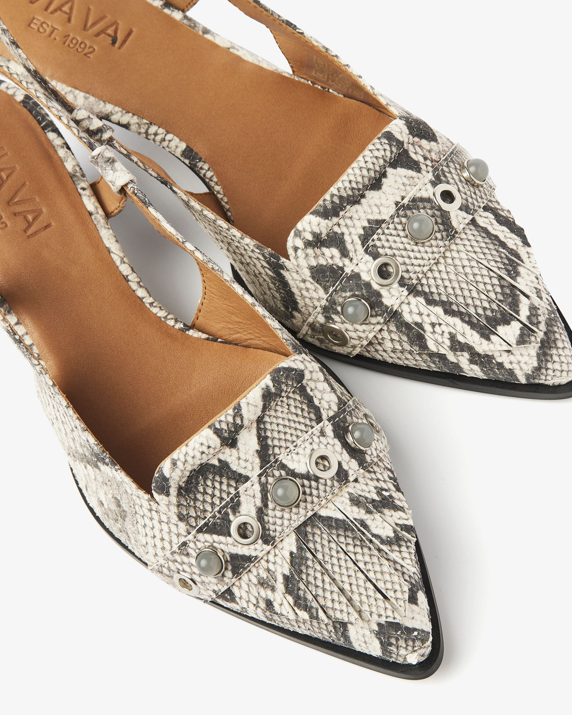 VIA VAI slangenprint slingbacks Lea Aileen