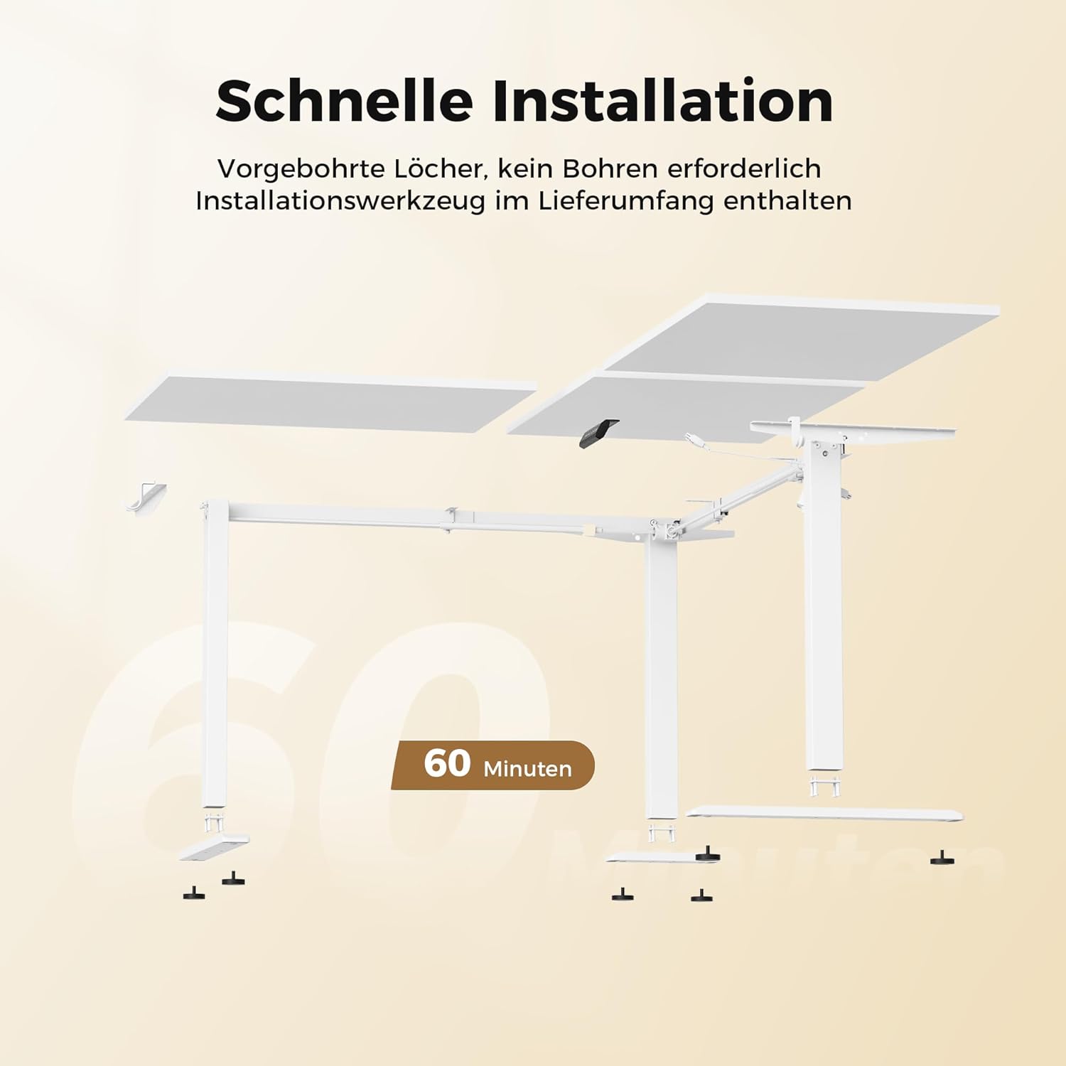 Agilestic L-förmig Höhenverstellbarer Schreibtisch, 160 x 140 cm Schreibtisch Höhenverstellbar Elektrisch, Eckschreibtisch Ergonomischer Steh-Sitz Tisch Computertisch, Weiß