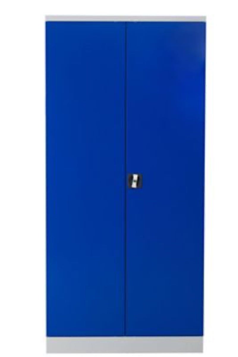 PROREGAL Stalen kast Bee 4 planken HxBxD 195 x 92 x 60 cm Gepoedercoat en versterkt plankmateriaal Grijs en blauw