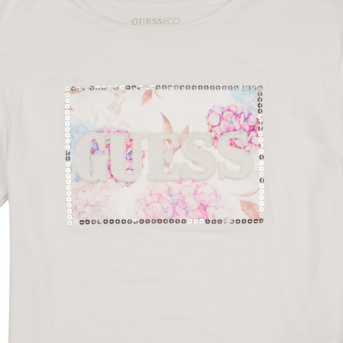 Guess - HIGHLOW SS T SHIRT - Blanc