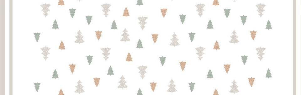 Duni tafelkleed Graphic Trees wit 138 x 220 cm