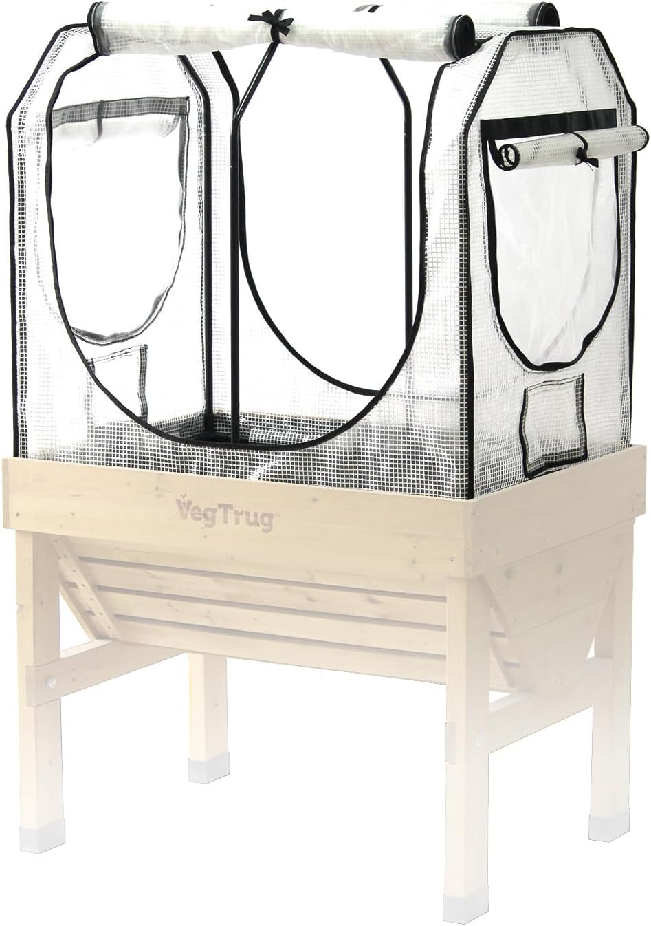 VegTrug® Gewächshausaufsatz Classic - Hochbeet Abdeckung mit Micro-Net-Funktion & PE-Folie - Frühbeet Aufsatz für Pflanzkasten - 99,5x72x90 cm