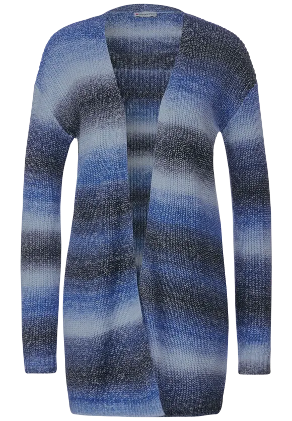 Gestreifte Strickjacke - intense gentle blue melange