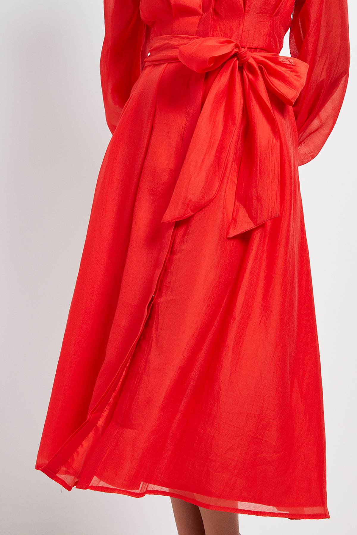Wallis Robe Chemise Mi-Longue en Organza Texturé Petite Taille