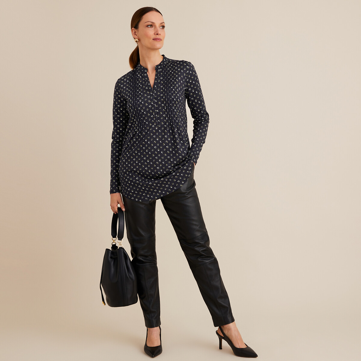 ANNE WEYBURN<br>Túnica de mangas compridas estampada