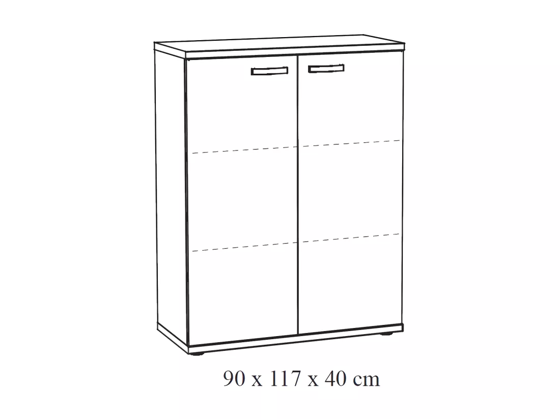 Meuble de rangement pour bureau 2 portes coloris chêne brut collection YUKON