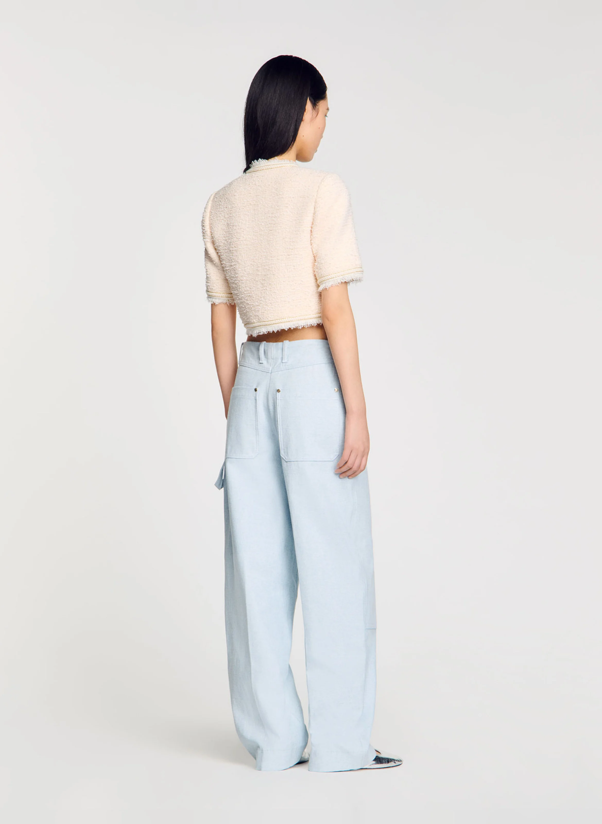 Top court col rond | Blanc