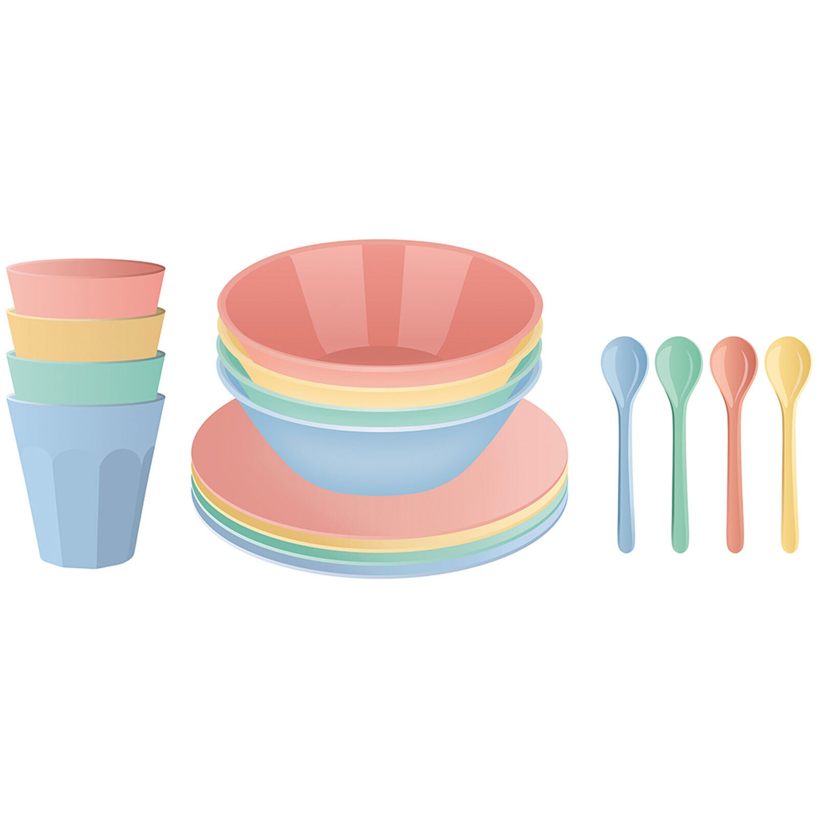 Koziol Geschirrset Nora Set Macarons 16er Set