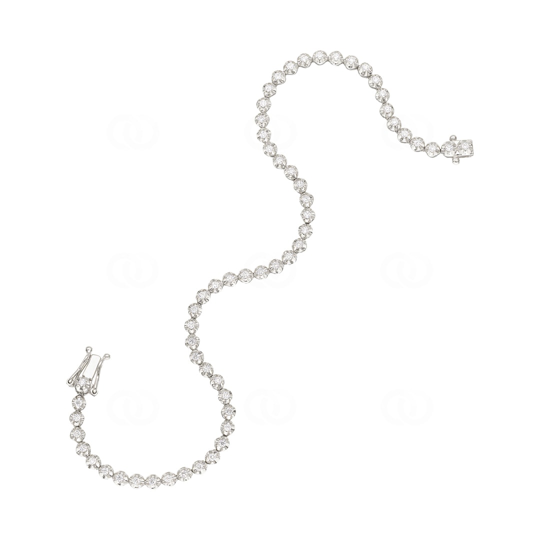 0.50 Karat Diamanten Tennisarmband 750/18 K Weissgold