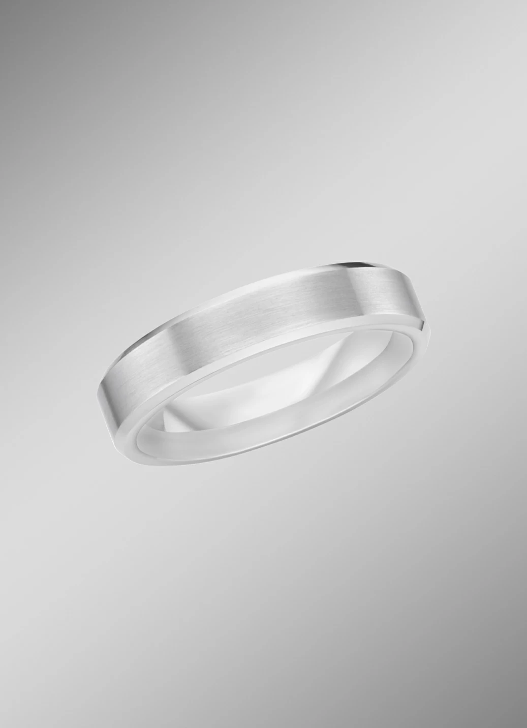 Mattierter Trauring in Silber 925/- fein