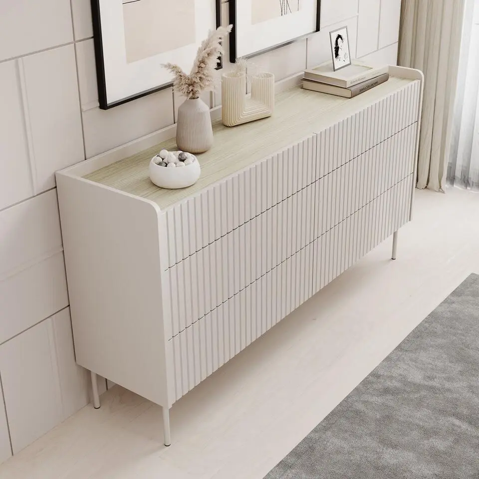 Meubella - Ladekast Livako - Beige - 153 cm