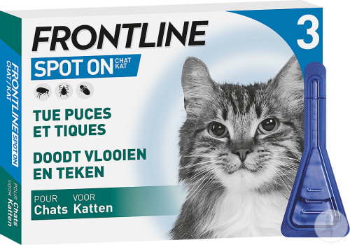 Frontline Spot On Puces et Tiques Pour Chats 3 Pipettes